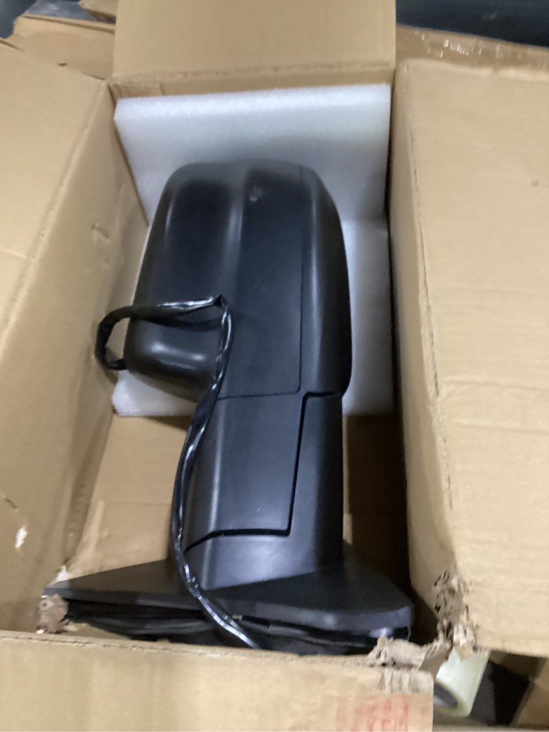 Condition photo showing Good Condition for driver left side door mirror power and heated with blind spot glass textured back cover for ram 1500 from 2019 to 2024 driver (lh) side
