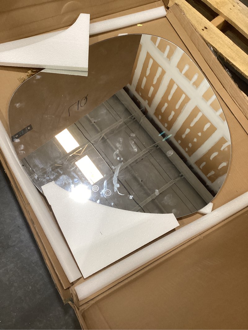 Condition photo showing Good Condition for wallbeyond led bathroom mirror with lights, 30 x 30 inch led bathroom vanity mirror for wall, anti fog mirror for bathroom, 3 colors and dimmable light, horizontal/vertical clear-irregular 30"l x 30"w