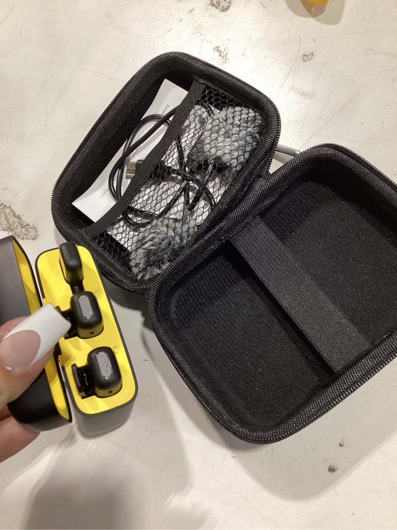 Condition photo showing Good Condition for nptcl 2 pack wireless lavalier microphone for iphone 14/13/12 lapel mic lightning lav mic with 24 h charging case for video recording vlog tiktok instagram - noise reduction 70 ft transmission black 02 lightning