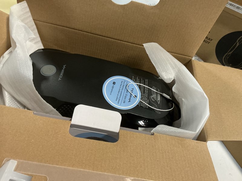 Condition photo showing New/Like New for tosima w5 window cleaning robot, dual direction auto-spray smart window cleaner with triple safety system, smart navigation, remote control, for all smooth surfaces, with 8 rags, black robotic vacuums