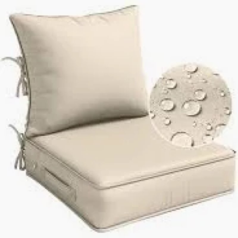 Outdoor Seat Cushion Set 19 x 19 In, Water-Resistant & Fade-Resistan, Patio Furniture Cushions with 