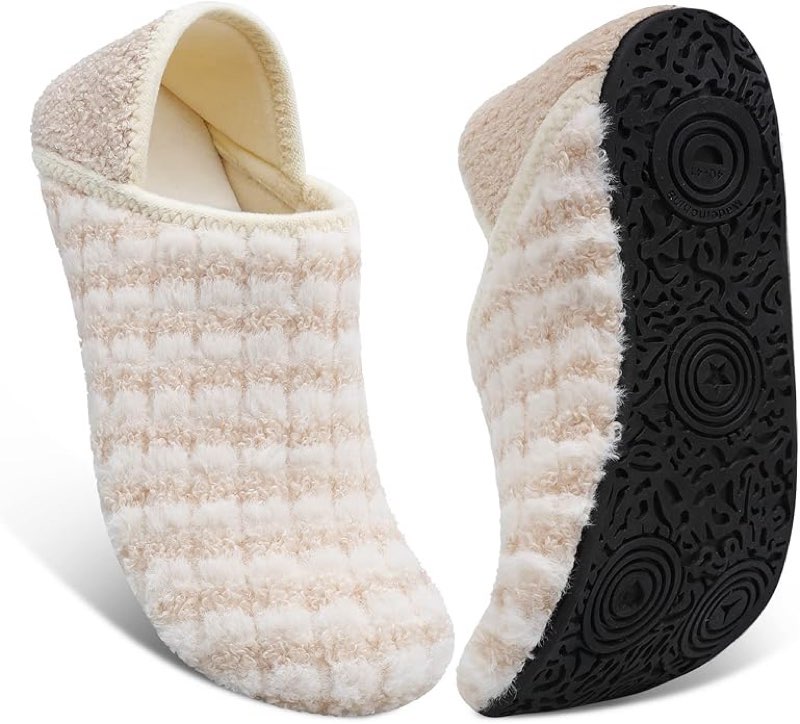 fires womens mens slippers with rubber sole soft-lightweight house slipper socks around house shoes non slip indoor/outdoor