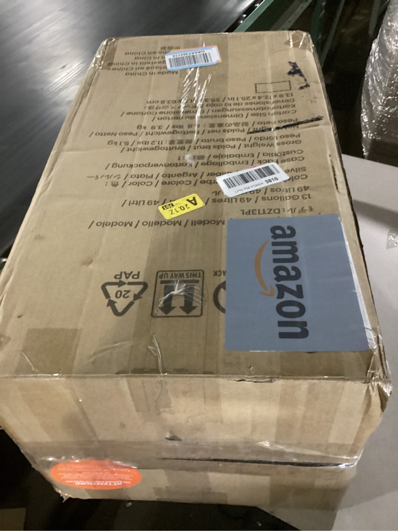 Condition photo showing New/Like New for itouchless 50 liter / 13 gallon sensor 2.0 kitchen trash can with lid lock and absorbx odor filter, touchless lid, stainless steel garbage recycling bin for kitchen, home, office, business