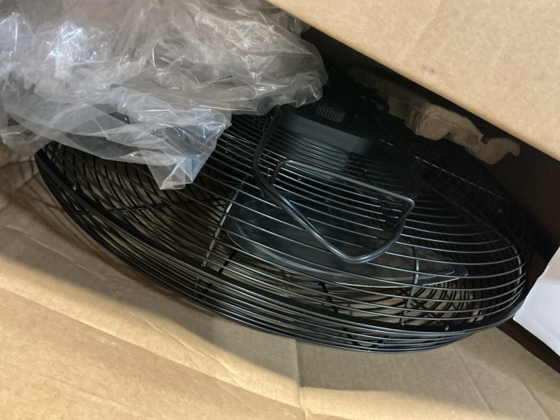 Condition photo showing As Is for utilitech 20-in 120-volt 3-speed high velocity indoor black floor fan