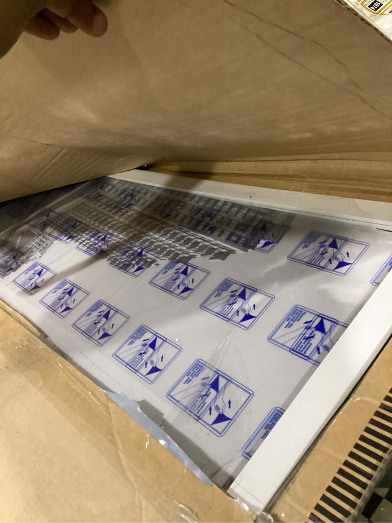 Condition photo showing As Is for americanflat 24x36 poster frame with polished plexiglass - white picture frame - wide photo frames made of engineered wood for vertical or horizontal wall display - epic collection - white white 24x36