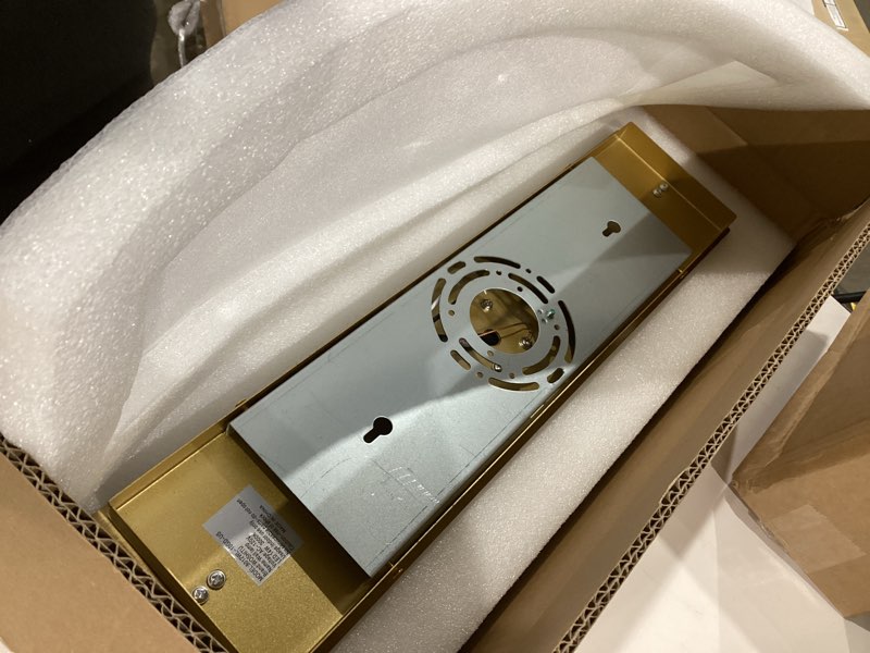 Condition photo showing New/Like New for WOSHITU LED Wall Sconce Light: 19 Inch Gold Modern Sconces Wall Lighting 3000K Dimmable Crystal Wall Lamps Indoor Bathroom Sconce Wall Mount Light Fixtures for Living Room/Bedroom/Hallway Gold-Hardwired 19 Inch