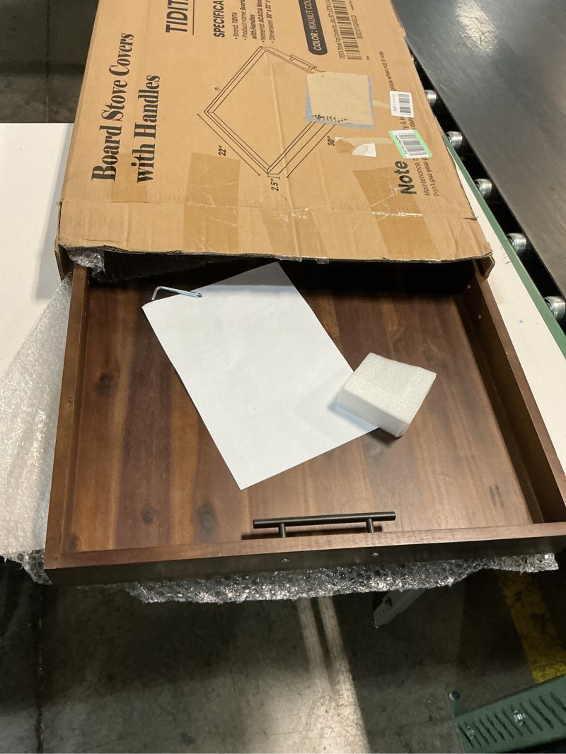 Condition photo showing New/Like New for stove top covers for electric stove 30”x22” (outer) / 28.9”x20.8” (inner) - acacia wood noodle board for gas stovetop - stove top covers for gas burners, sink cutting board (walnut color) walnut color 30"l x 22"w