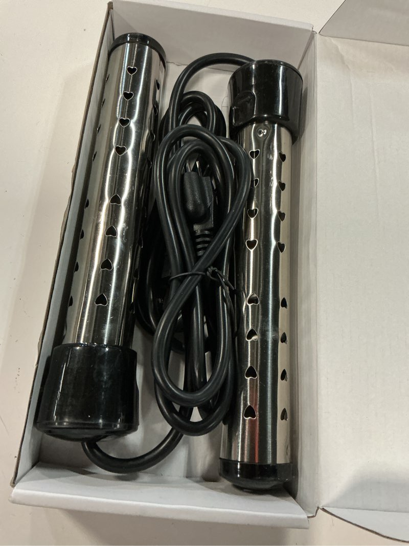 Condition photo showing Good Condition for treela 2 pcs immersion water heaters portable electric submersible pool/hot tub heater with 304 ss for bathtub, bucket, basin 5 gallon water in minutes(black,1500w) 1500w black