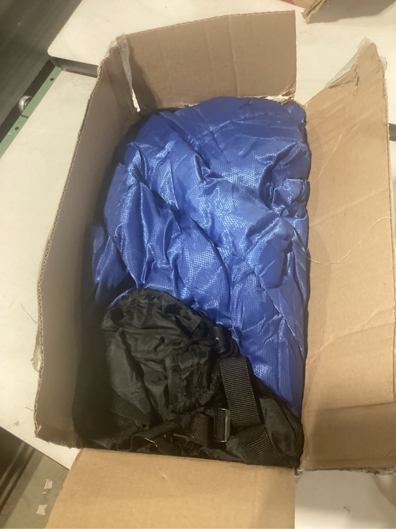 Condition photo showing Good Condition for 72" Large Wearable Human Sleeping Bag Zipped Foot Opening Design Free Size Ultralight Hoodie Quilted Warm Thermal Coat for Adults Winter or Outdoor 4 Season Camping Blue-L 185cm