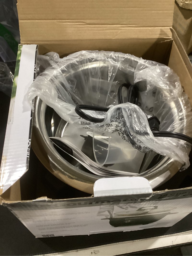 Condition photo showing As Is for (incomplete) elite gourmet erc2010b electric rice cooker with stainless steel inner pot makes soups, stews, porridge's, grains and cereals, 10 cups cooked (5 cups uncooked), black 10 cups cooked, stainless steel black