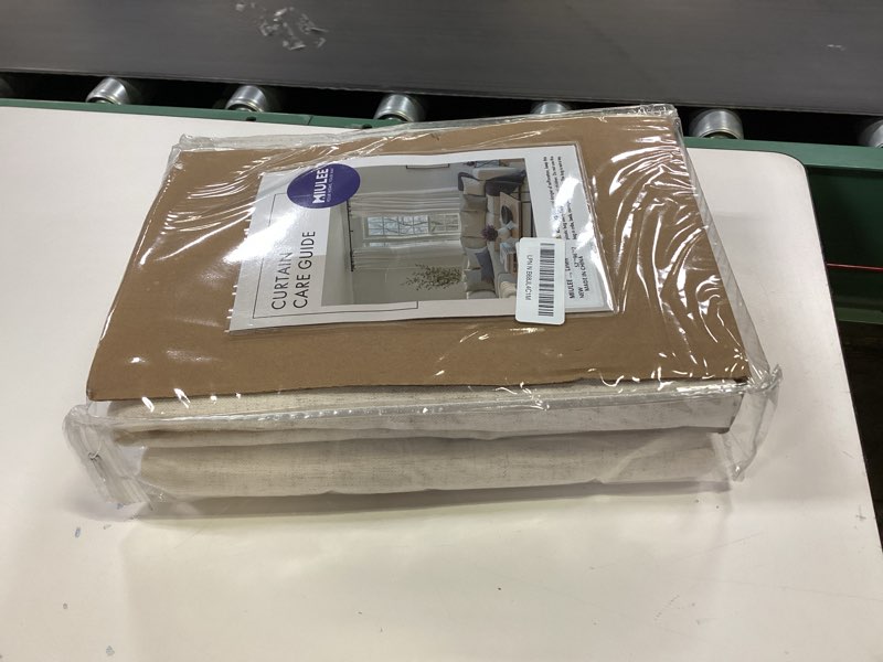 Condition photo showing New/Like New for MIULEE Non-See-Through Privacy Linen Curtains 2 Panels, Light Filtering Window Curtains Farnhouse Textured Back Tab Semi Sheer Drapes for Bedroom Living Room, 52 x 96 Inches Long, Linen 52"W x 96"L (Pack of 2) Linen