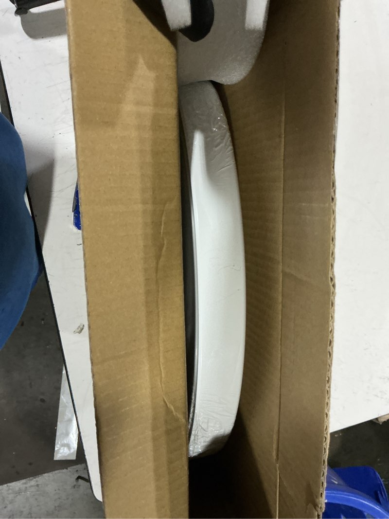 Condition photo showing New/Like New for d/u shape toilet seat,soft close and quick-release for easy cleaning toilet seats cover,stable hinge design to prevent shifting -white elongated toilet lid mtg16