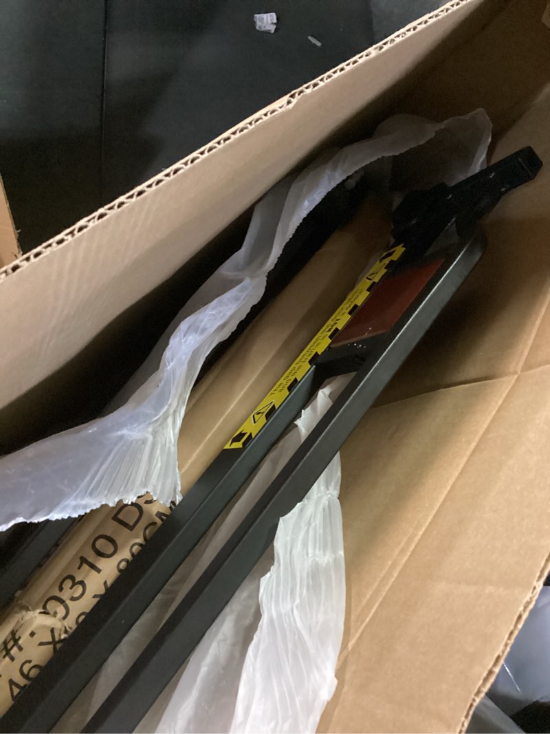 Condition photo showing As Is for Regalo Safety 41” Extra Wide Baby Gate for Doorways & Bottom of Stairs, Pressure Mounted Wood Accent Gate with Door, Tested & Safe for 30 Years, American Designed, American Owned Black Wooden - 30-41.5"w X 30"h