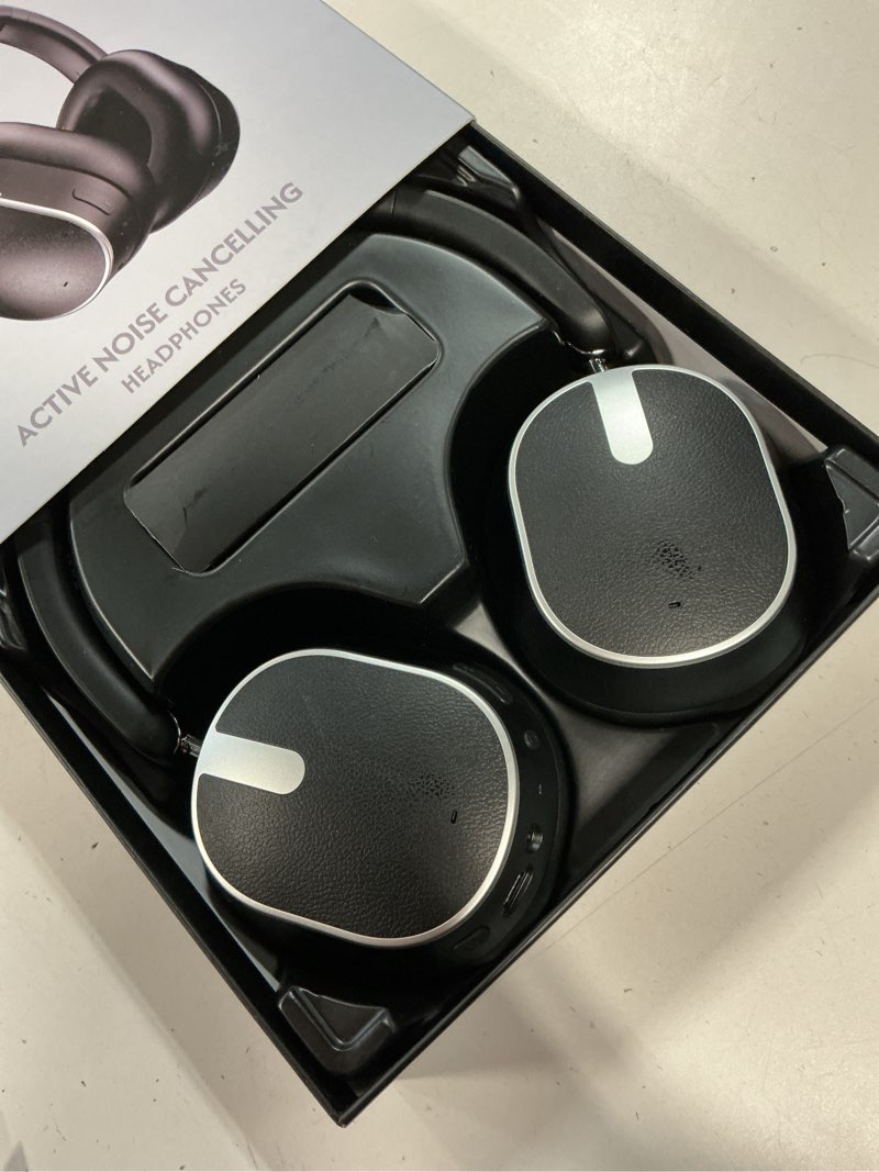 Condition photo showing Good Condition for Active Noise Cancelling Headphones,120H Playtime Bluetooth 6.0 Wireless Headphones with Power Display & 6-Mic ENC Calls, 360° Spatial Audio Over Ear Headphones Foldable Headset for Travel Office Game Black