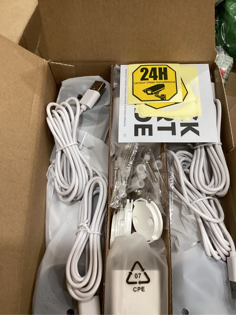 Condition photo showing Good Condition for aoqee 2k cameras for home security-outdoor/indoor camera for dog/cat/pet/nanny/baby/elderly, color night vision, white light, siren, 24/7 sd recordings, works with alexa, plug in (c1-white-4pack-2.4g)