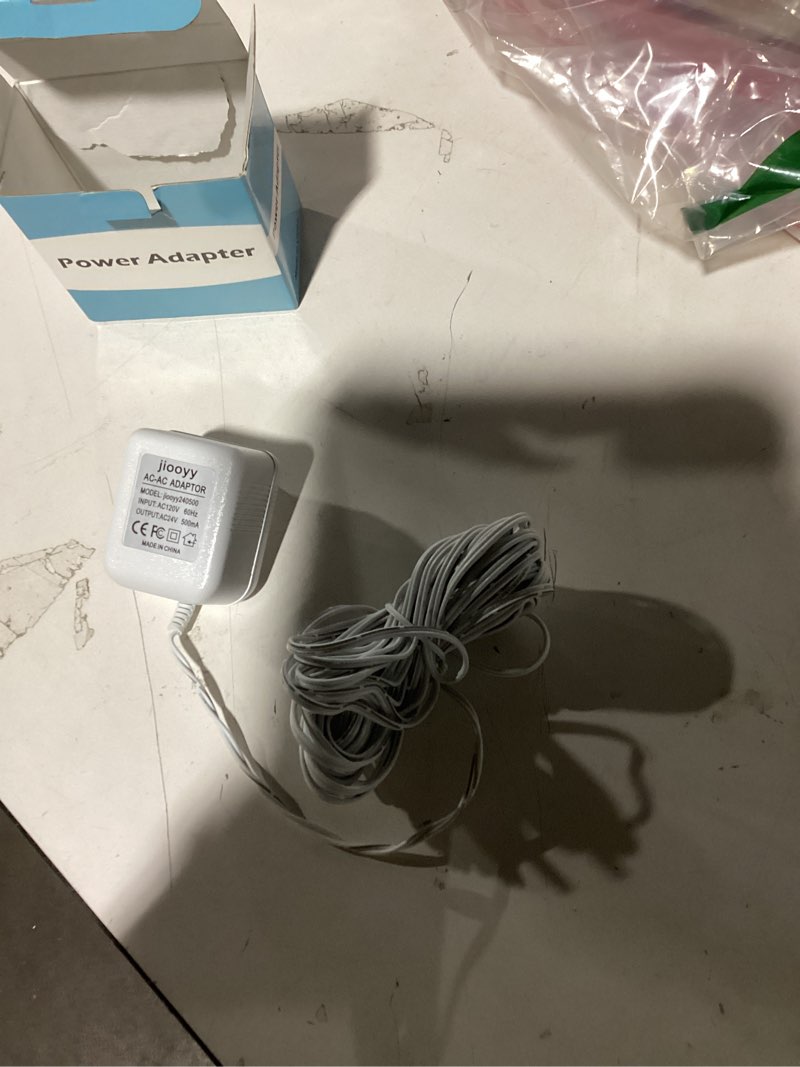 Condition photo showing Good Condition for 24V 500mA Doorbell Power Adapter - 26.2ft Long C Wire Power Supply, Doorbell Transformer Fits Ring, Nest Hello, Wyze, Eufy Video Doorbells and Sensi,Nest,Honeywell Thermostat(White) 26.2 ft White
