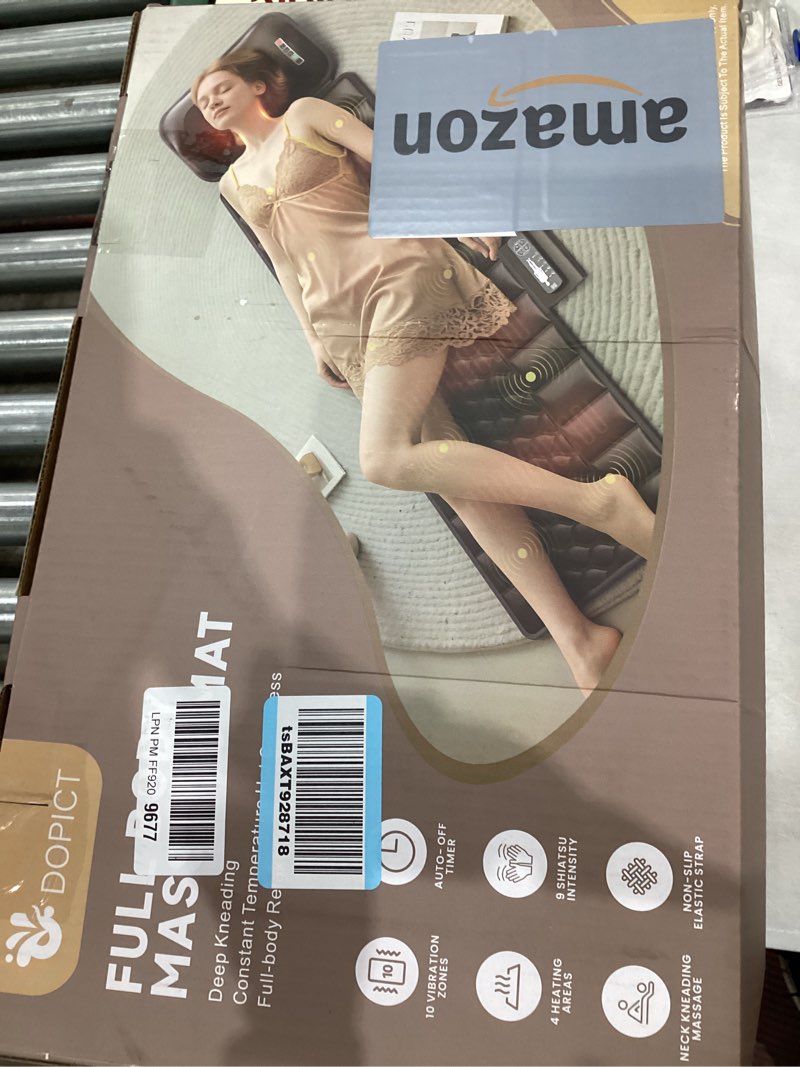 Condition photo showing Good Condition for Massage Mat, Detachable Neck Massager, Full Body Vibration Heating, Massage Pad with 10 Vibrating Motors and 9 Speed Settings for Home Office Use, Gift for Men Women Parents Christmas,Black