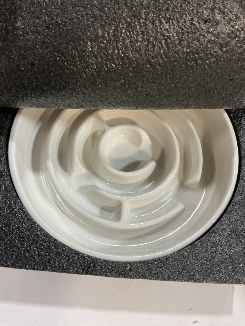 Condition photo showing New/Like New for ceramic slow feeder dog bowl,1.5 cups pet slow feeder for small and medium breed,puzzle dog food dish,anti-gulping,stop bloat,preventing choking(white)