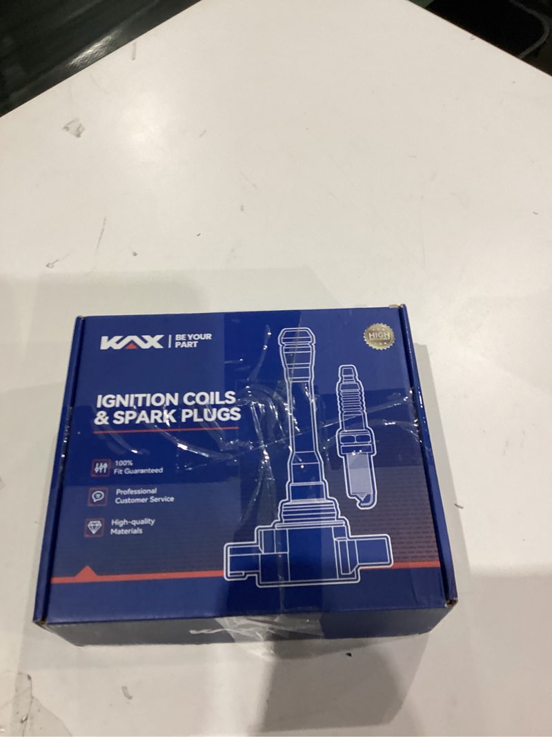 Condition photo showing As Is for KAX Set of 4 Ignition Coil Pack & Iridium Spark Plugs w/Tool for Hyundai Elantra 15-20 Kona 18-21 Sonata 15 16 17 Veloster 19-21, Forte 17-23 Soul 20-22 Optima 16 18 19 20 2.0L UF816 UF816 - 4Pk Coils & 4Pk Plugs + Tool