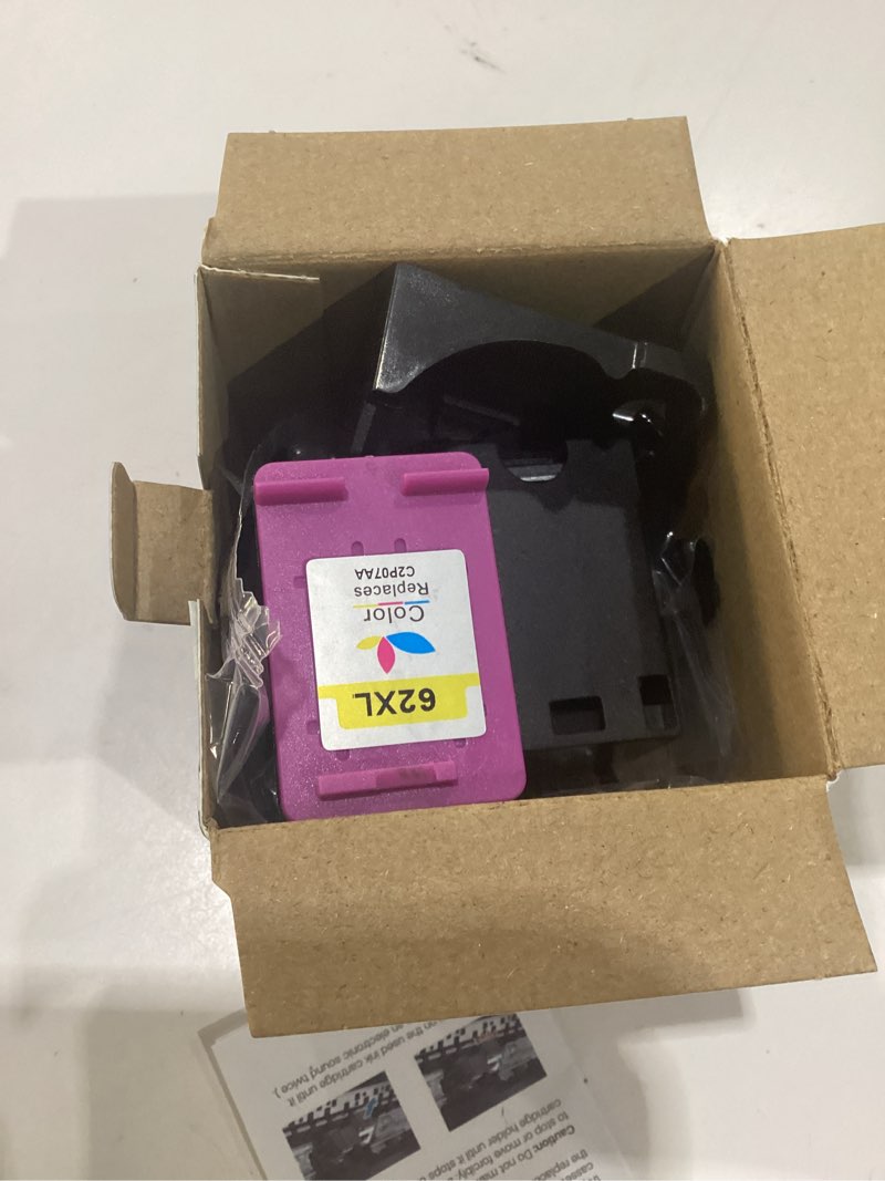 Condition photo showing As Is for bkbkc compatible 62xl ink cartridge replacement for hp envy 5540 5549 5640 5660 7640 officejet mobile 250 200 officejet 5740 5741 8040, black, tri-color, 2-pack