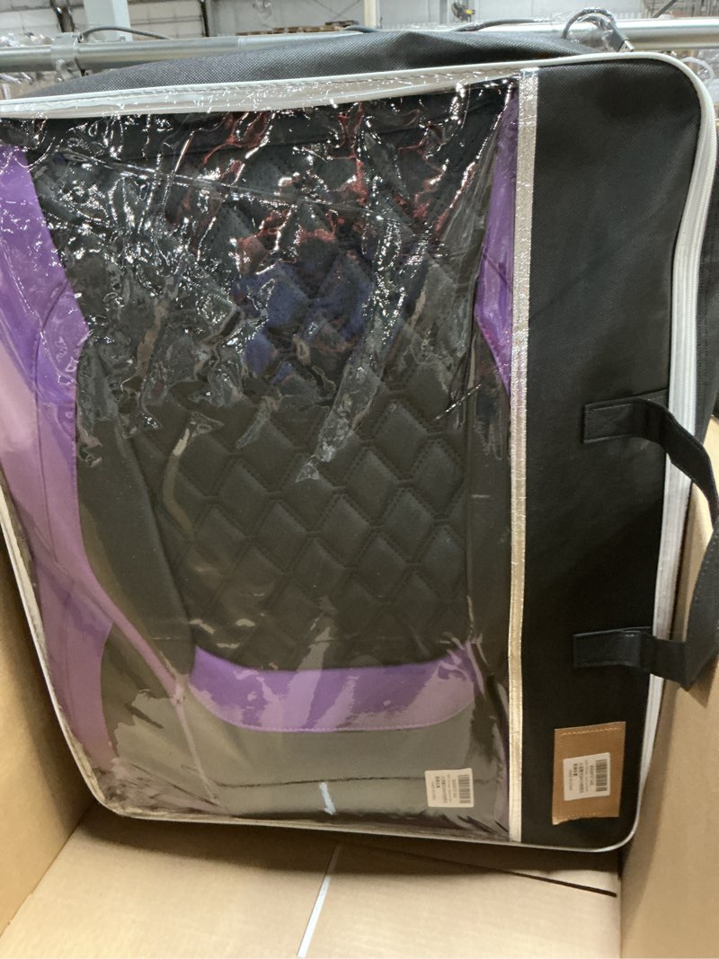 Condition photo showing Good Condition for Car Seat Covers Full Set Purple Black, Luxury Faux Leather Waterproof Non-Slip Seat Protector Universal Fit for Most Cars SUVs Trucks Pick-ups,Car Interior Accessories for Front Seats and Back Purple-Full Set