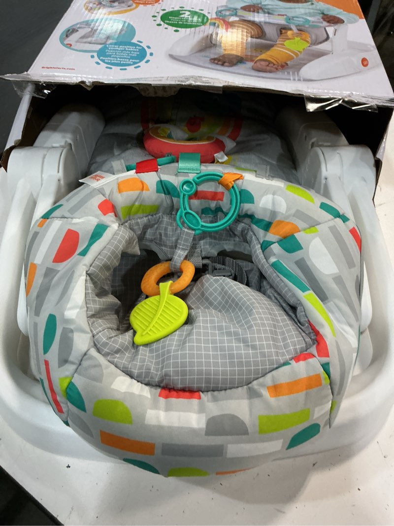 Condition photo showing Good Condition for bright starts learn-to-sit baby floor seat, 2-positions grow with infant, portable baby chair, includes sensory toys, unisex, 4-12 months, playful paradise multicolored