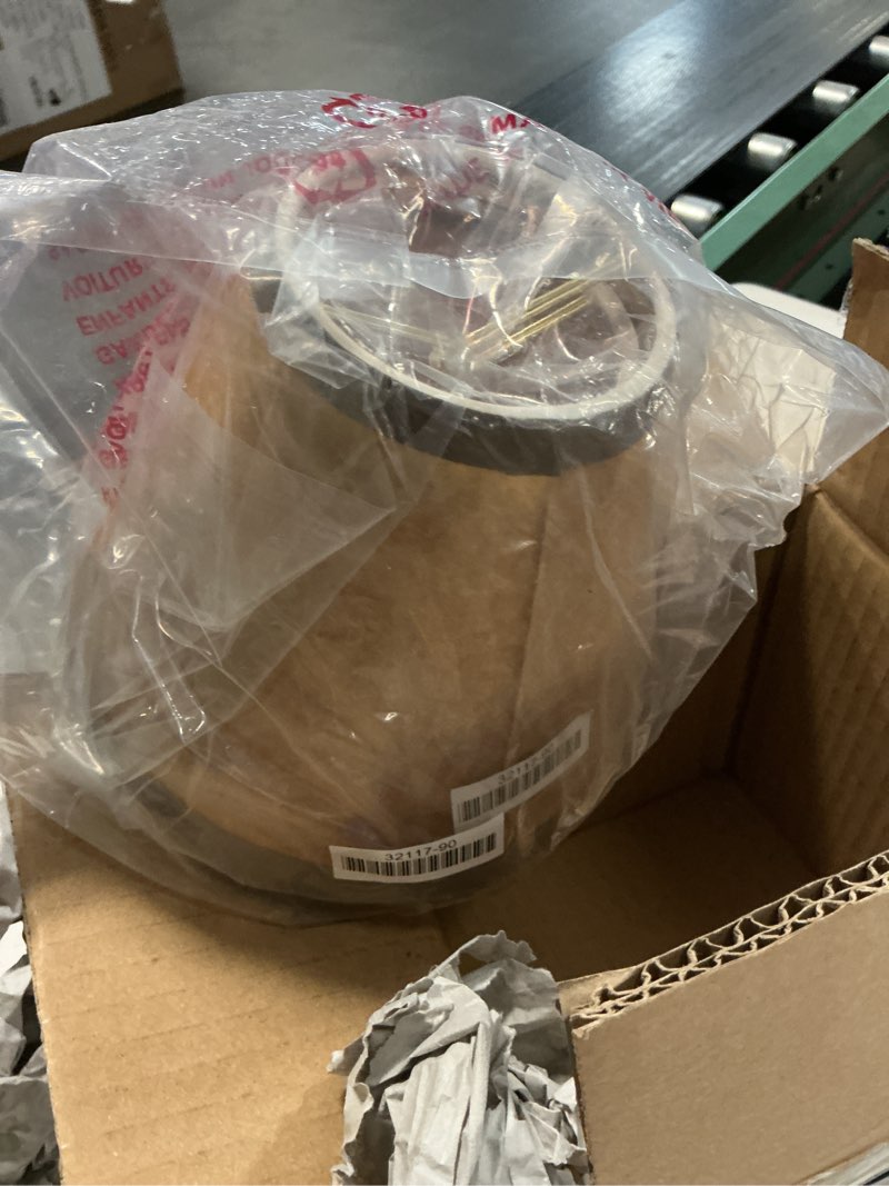 Condition photo showing New/Like New for Aspen Creative 32117-2A Small Hardback Empire Shape Chandelier Clip-On Lamp Shade Set (2 Pack), Transitional Design in Dark Brown, 6" bottom width (3" x 6" x 5")