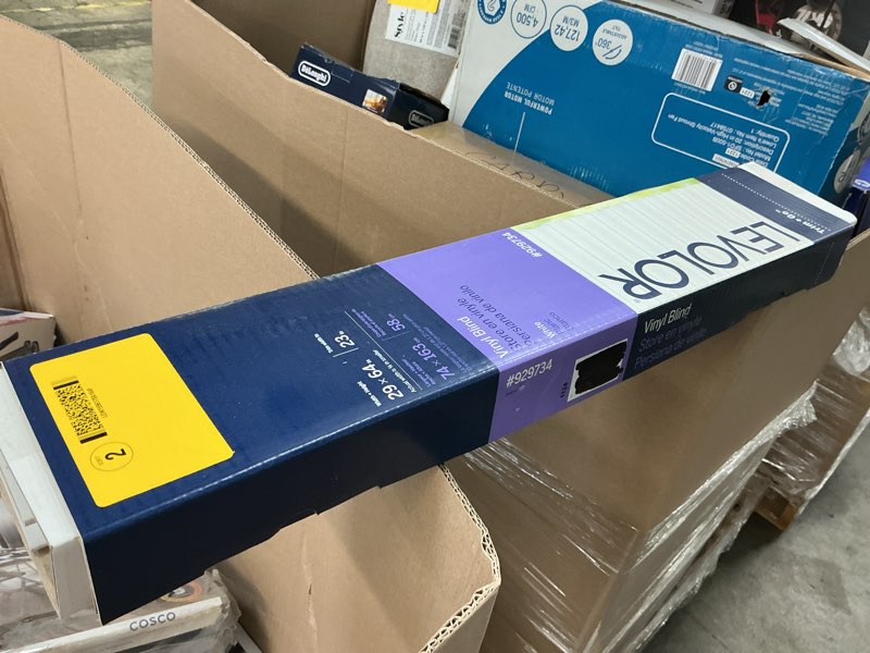 Condition photo showing As Is for levolor basics cordless fabric roller shade, easy to install blackout shades for windows, neutral white, fits up to 45” width and 72” length, home solution for any space or room decor 45"w x 72"h