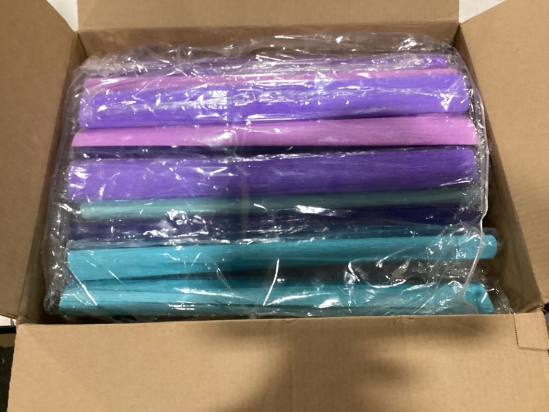 Condition photo showing Good Condition for Kisston 18 Rolls Crepe Paper Roll 20 Inch 8 Feet Wide Crepe Paper Streamer 70g DIY Flower Wrapping Supplies for Birthday Party Wedding Festival Ornament(Purple)