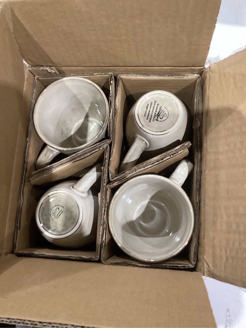 Condition photo showing Good Condition for GBHOME Ceramic Coffee Mugs Set of 4, 12oz Stoneware Coffee Mugs Set For Dad Mom Women MEN, Light Weight Ceramic Coffee Cups for Latte/Tea/Beer/Hot Cocoa, Dishwasher & Microwave Safe,Cappuccino Cappuccino Set of 4