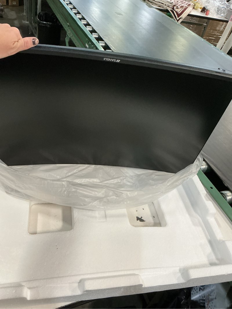 Condition photo showing New/Like New for sansui curved monitor 27 inch 120hz usb type-c computer monitor with speakers built in?fhd 1080p?hdr?110% srgb?1500r?vesa compatible,for tablet,desktop,laptop and pc work gaming 27 inch fhd 120hz curved monitor with usb-c and speakers black
