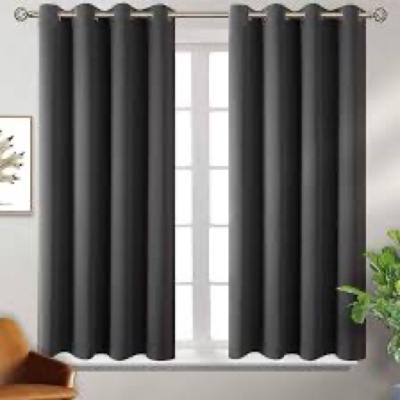 bgment blackout curtains for bedroom 54 inch length, thermal insulated soundproof short room darkeni