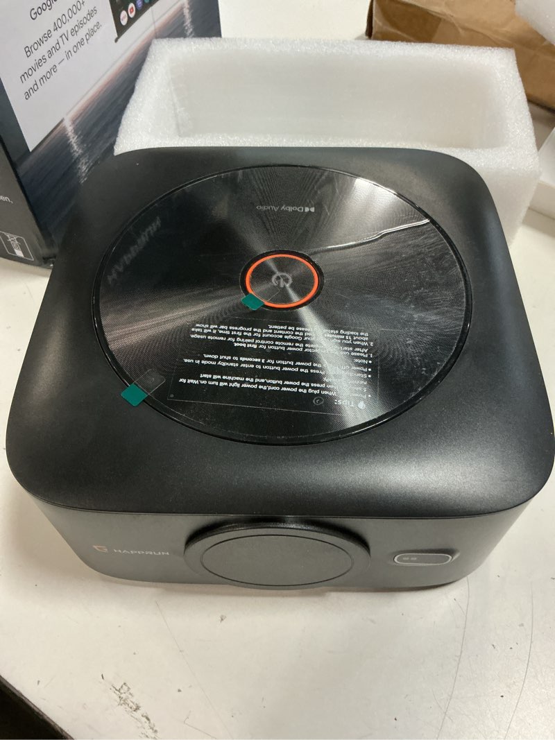 Condition photo showing Good Condition for 1500 ansi official licensed google tv smart projector, happrun 4k full hd home theater with auto focus, dolby sound, wi-fi bluetooth, built-in apps, compatible with phone & pc, indoor & outdoor use black