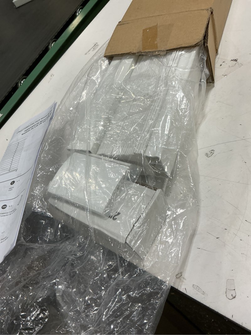 Condition photo showing As Is for 2 Inch Cordless Room Darkening Faux Wood Blind - 22.5" W x 72" L - White, Over 1,000 Custom Sizes Starting at 18.97, Inside or Outside Mount, Venetian Shades for Interior Windows by Lumino