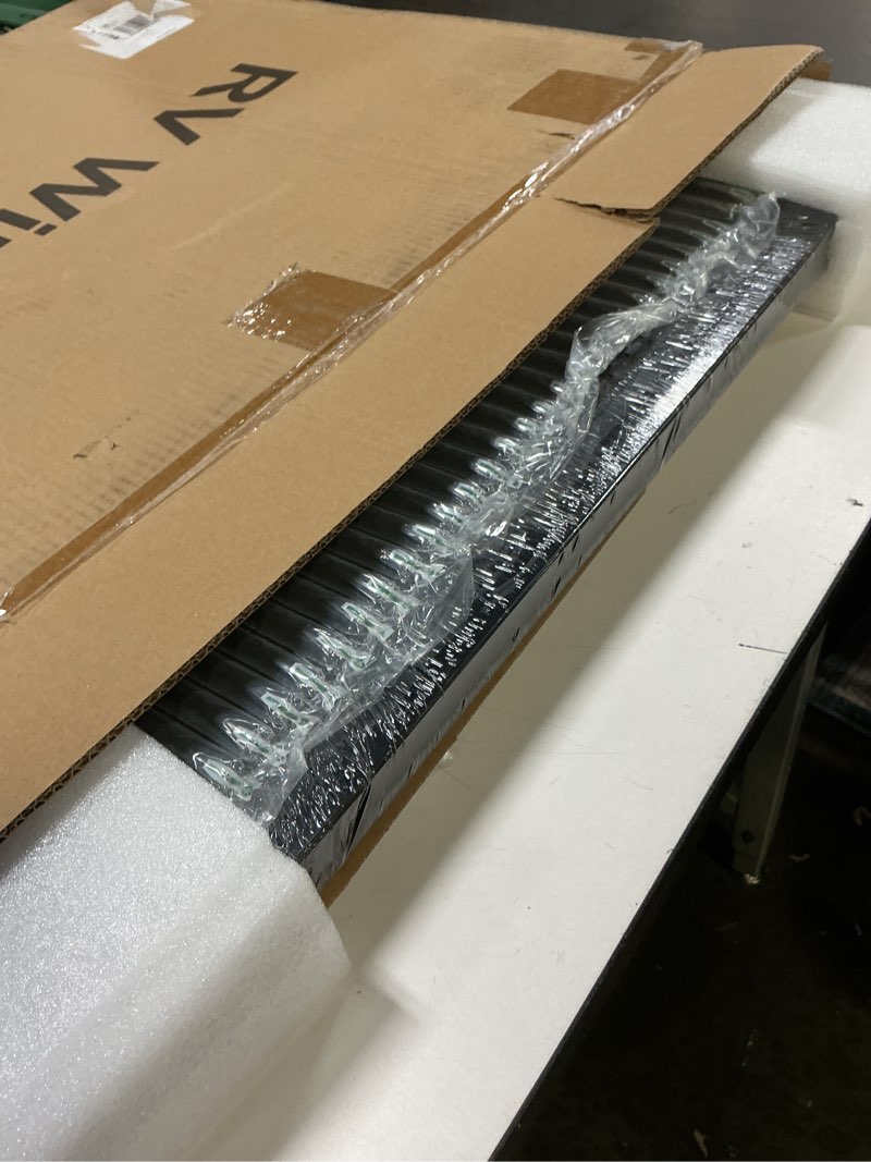 Condition photo showing Good Condition for horizontal rv window, 24" w x 20" h tinted sliding rv window with net screen and trim ring, suitable for 15/16" or 1-3/8" and slightly thicker up to 1/16" walls, dot approved 24x20in 1