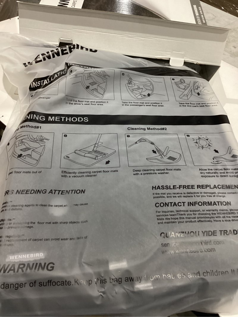 Condition photo showing Good Condition for wennebird superior carpet floor mats for 2021-2026 gmc yukon 8 seats (not for xl & 7 seats), 0.6-inch ultra-thick, noise-reducing, all-weather waterproof anti-slip – 4-pc set 2021-2026 yukon 8 seats 4-pc set black