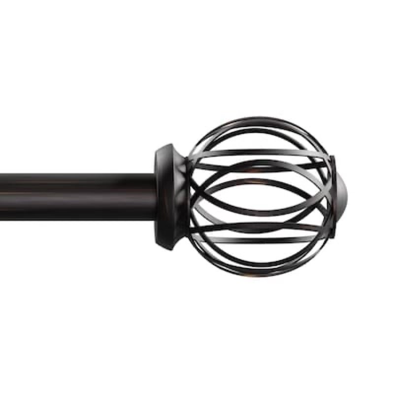 style selections florine 48-in to 84-in oil-rubbed bronze steel single curtain rod