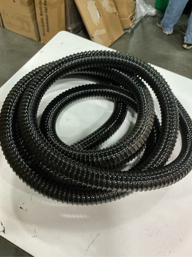 Condition photo showing Good Condition for pond tubing 1-1/2” × 20 feet black flexible pvc pond hose,garden pond pvc tube - reinforced, kink-resistant tubing for pumps, fountains & waterfalls, with 4 clamps,1-1/2" dia 20ft 1-1/2 inch