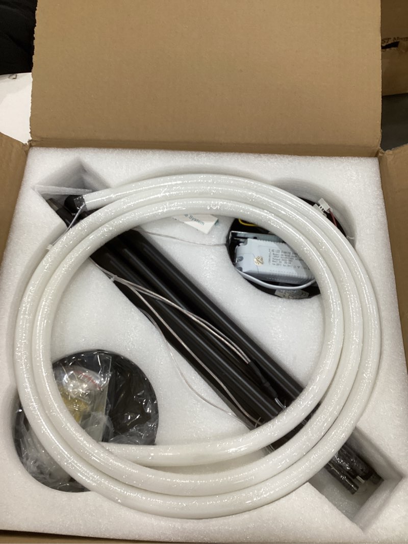 Condition photo showing New/Like New for 59" Dining Room Light Fixture, 31W LED Dimmable Chandelier with Remote Control, Linear DIY Pendant Lights Kitchen Island, Hanging Light Fixture for Bar (Black, 59 in) Black 59 in