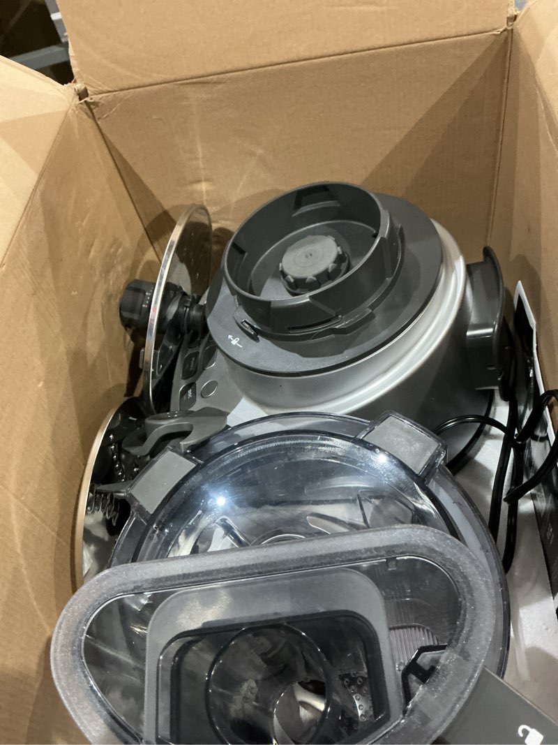 Condition photo showing As Is for ninja food processor, professional xl, 1200 peak-watts, 4-in-1, chopping, slicing/shredding, purees, dough, 12-cup processor bowl, 2 blades & 2 discs, feed chute/pusher, black, nf701 12-cup food processor