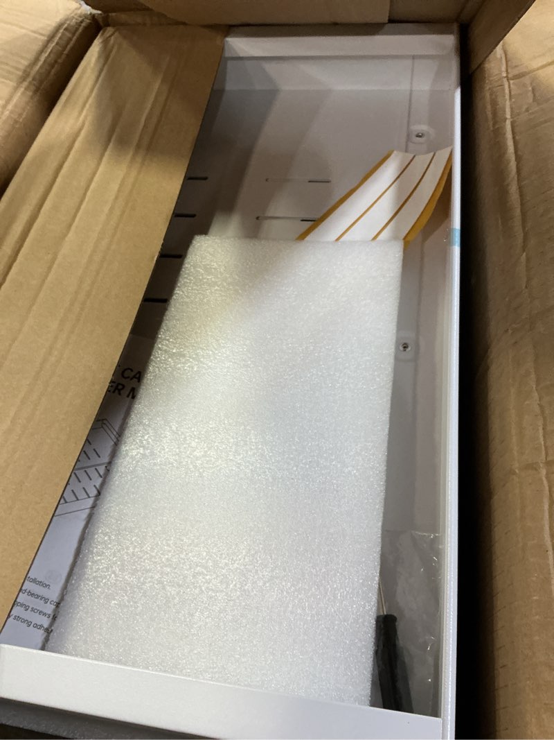 Condition photo showing Good Condition for 2 pack pull out cabinet organizer expandable width(12"-20") and 21"depth, no drill adjustable slide out drawers for kitchen, cabinets with 3 slide rails,magnetic panel, adhesive roll out shelves white 20.87"d x 12.2"-20.47"w(2pack)