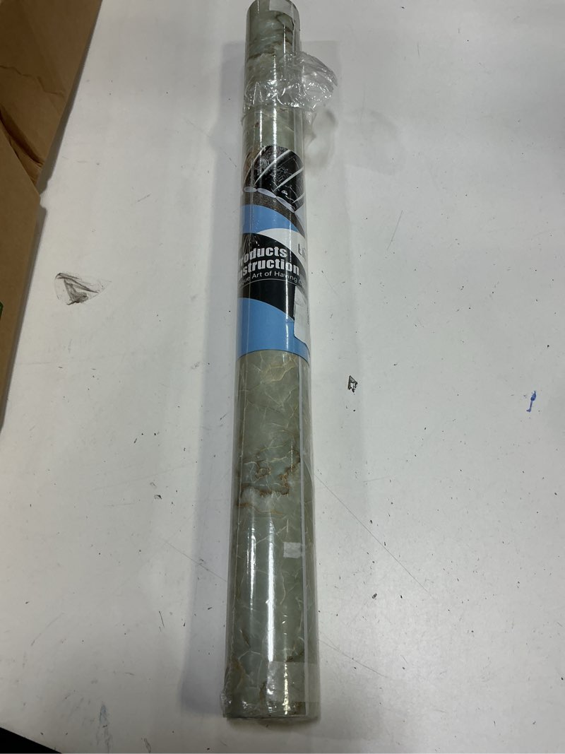 Condition photo showing New/Like New for Livelynine 24 Inch Light Green Marble Countertop Contact Paper Waterproof Marble Wallpaper Peel and Stick Countertops Kitchen Vinyl Wrap Renter Friendly Counter Top Covers Table PVC Laminate Sheets 24" x 197" Tuoquise Marble