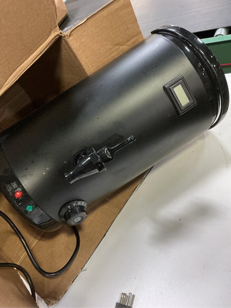 Condition photo showing As Is for Electric Heating Insulated Beverage Dispenser-12 L/3.2 Gallon Hot Drink Beverage for Catering-Stainless Steel Hot Beverage Dispenser Coffee Urn with Spigot for tea,Juice (black)