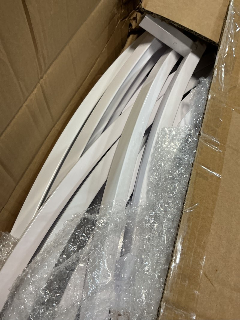 Condition photo showing Good Condition for crescent moon wedding arch stand, 6ft metal flower balloon backdrop stand for parties, baby showers, garden weddings(white) 6ft(1.8m) white