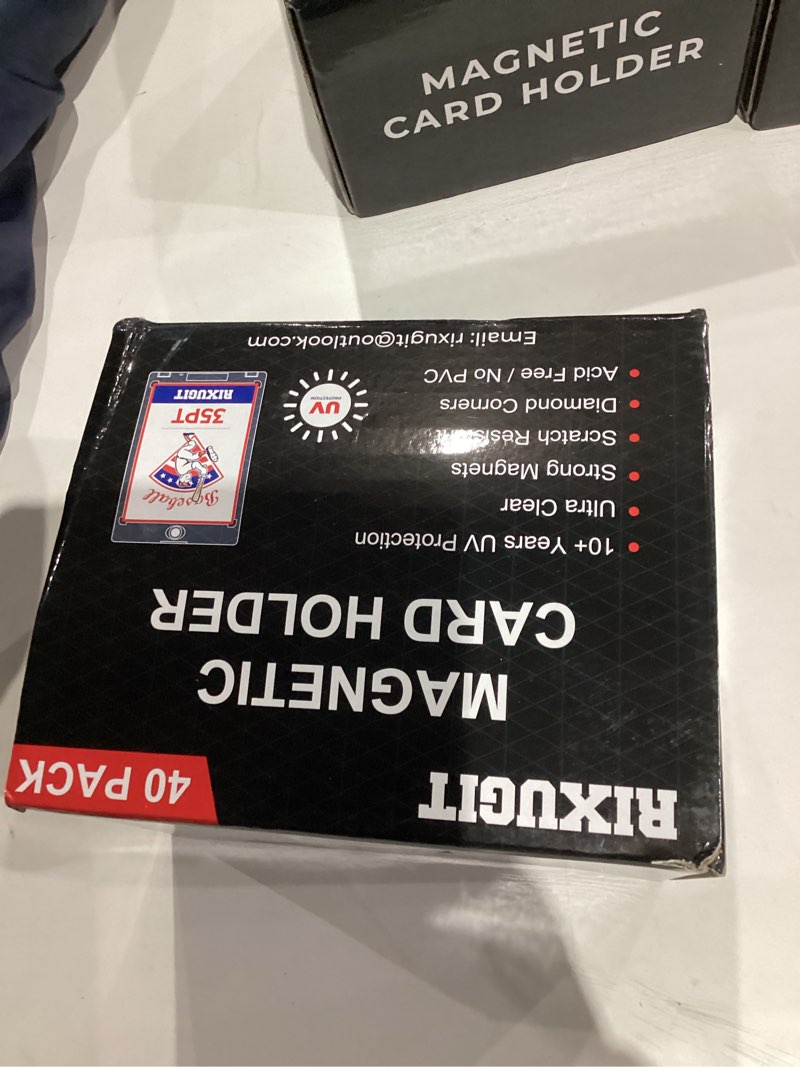 Condition photo showing New/Like New for 40 Pack Magnetic Card Holders - 35pt One Touch Card Holder, U-V Protection Magnetic Card Case, Card Protector for Baseball Sports Game Cards, Fits Standard Trading Cards Storage and Display ?