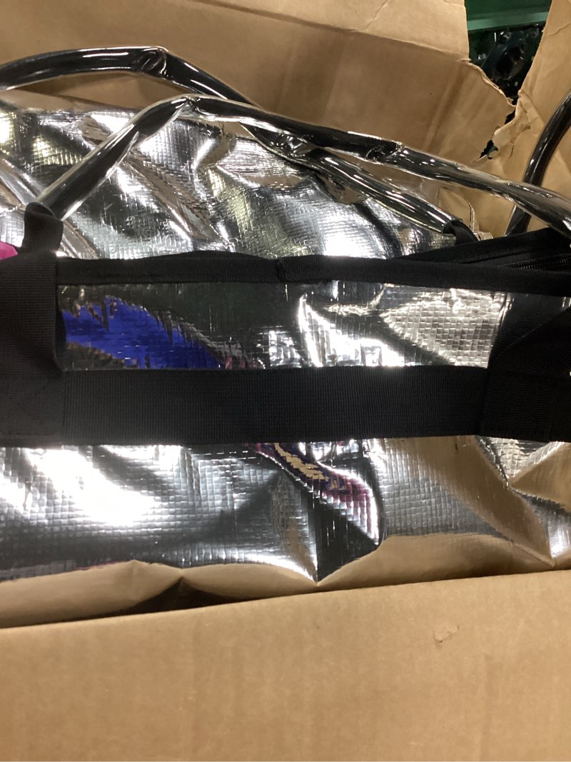 Condition photo showing Good Condition for Reusable Grocery Bag On Wheels Large Capacity Shopping Trolley Foldable Rolling Tote Bag with Heavy Duty Handle for Travel Silver Medium