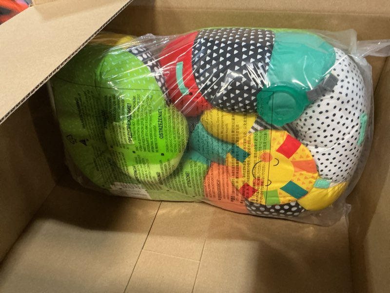 Condition photo showing New/Like New for Infantino Prop-A-Pillar Tummy Time & Seated Support, Baby Floor Seat for Tummy Time & Early Sitting, Soft, Supportive, Engaging Toys, Caterpillar