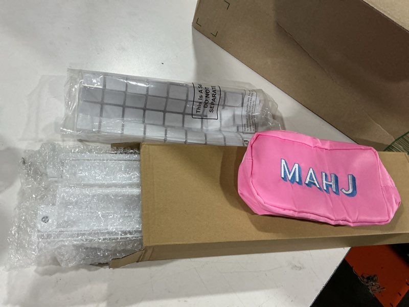 Condition photo showing Good Condition for portable mahjong set 160 pieces of thin mahjong tiles and soft carrying case, rule cards for beginners nice for travel, family gatherings nights(classic)