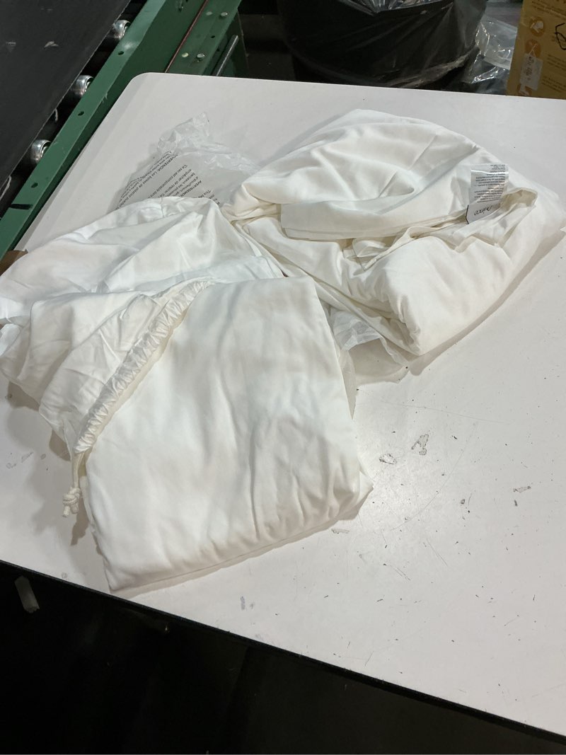 Condition photo showing Good Condition for quince european linen flat sheet set of 4 piece white king 