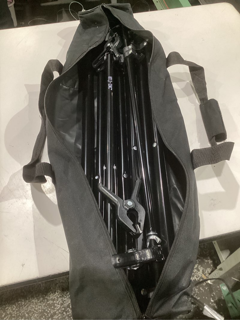 Condition photo showing Good Condition for 10ft x 8.5ft adjustable photography backdrop support system photo video studio muslin background stand kit with carry bag